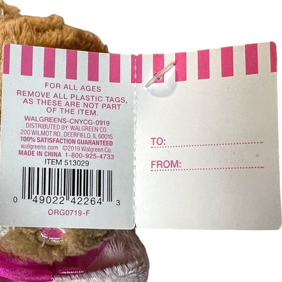 NWT 2 PC Set - Love Is In The Air - Baby Bear Bib & Bear Lovey, Blue or Pink - Picture 15 of 16